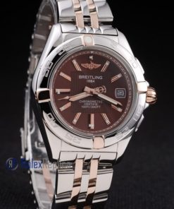 Alternative view of Breitling replica chronographe lady brown acciaio oro imitazione copia