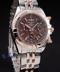 Alternative view of Breitling replica chrono chronographe lady brown dial acciaio oro imitazione copia