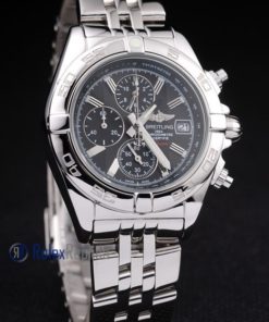 Alternative view of Breitling replica chrono chronographe lady acciaio black dial imitazione copia