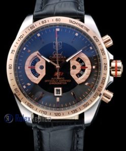Alternative view of Tag-heuer replica carrera calibre 17 chrono rose gold strip leather imitazione copia