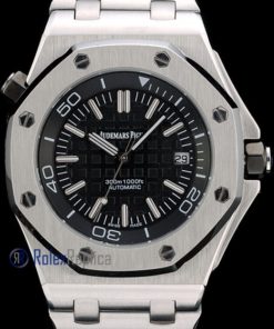 Alternative view of audemars piguet replica diver royal oak offshore acciaio black dial imitazione copia
