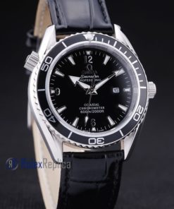 Alternative view of Omega replica seamaster strip leather black dial imitazione copia