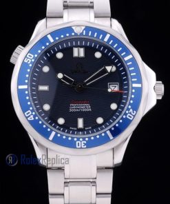 Alternative view of Omega replica seamaster acciaio blue bezel imitazione copia