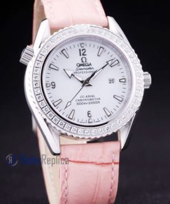 Alternative view of Omega replica seamaster co-axial lady strip leather imitazione copia