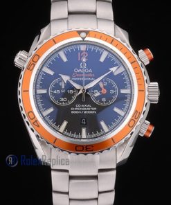Alternative view of Omega replica seamaster co-axial chrono acciaio orange bezel imitazione copia