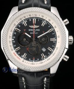 Alternative view of Breitling replica chrono navitimer strip leather black dial imitazione copia