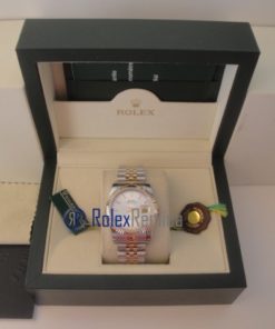 Alternative view of rolex replica datejust acciaio oro argento barrette orologio imitazione