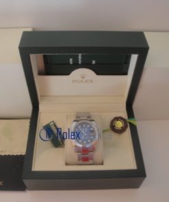 Alternative view of rolex replica datejust nero blu brillantini oyster orologio imitazione