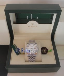 Alternative view of rolex replica datejust argento brillantini orologio imitazione