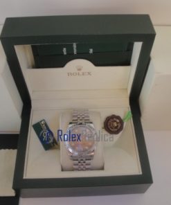 Alternative view of rolex replica datejust argento brillantini orologio imitazione