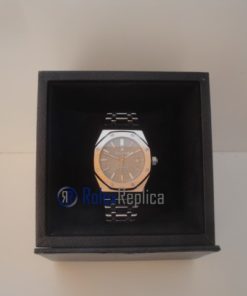 Alternative view of audemars piguet replica royal oak jumbo argento scuro imitazione copia