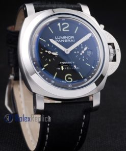 Alternative view of Panerai replica luminor marina equation acciaio strip leather imitazione copia