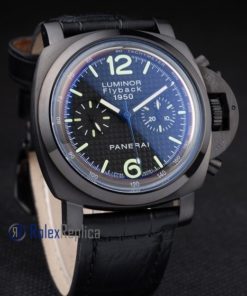 Alternative view of Panerai replica luminor flyback 1950 pro-hunter strip leather imitazione copia