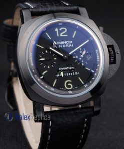 Alternative view of Panerai replica luminor marina equation pro-hunter pvd strip leather imitazione copia