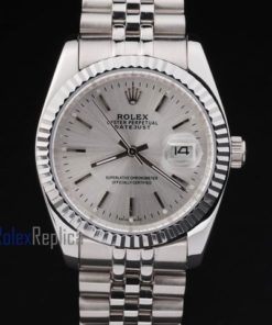 Alternative view of rolex replica datejust acciaio argentèè barrette orologio imitazione