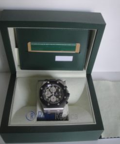 Alternative view of audemars piguet replica chrono offshore gommino strip rubber black dial imitazione copia