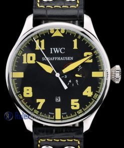 Alternative view of iwc replica 8 days power reserve yellow  strip leather orologio imitazione