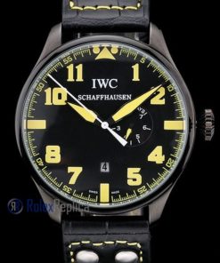 Alternative view of iwc replica 8 days power reserve yellow pro-hunter strip leather orologio imitazione