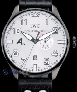 Alternative view of iwc replica 8 days power reserve white dial strip leather orologio imitazione