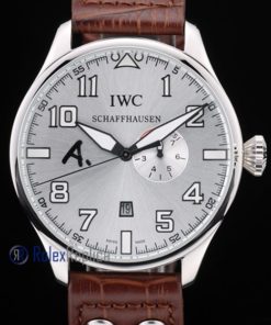 Alternative view of iwc replica 8 days power reserve acciaio argentèè dial strip leather orologio imitazione
