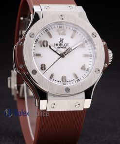 Alternative view of hublot replica big bang titanium white dial brown orologio copia