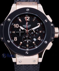 Alternative view of hublot replica big bang rose gold black dial orologio copia