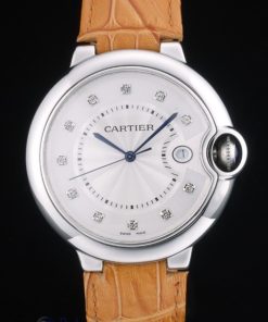 Alternative view of Cartier replica ballon bleu acciaio brillantini strip leather orologio imitazione perfetta