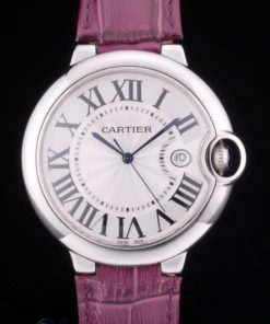 Alternative view of Cartier replica ballon bleu acciaio strip leather violet orologio imitazione perfetta