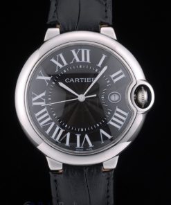 Alternative view of Cartier replica ballon bleu acciaio black strip leather orologio imitazione perfetta