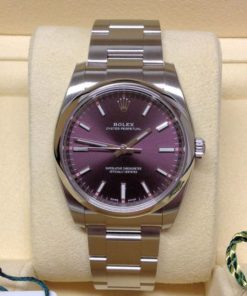 Alternative view of rolex replica datejust acciaio oyster perpetual red grape dial orologio imitazione