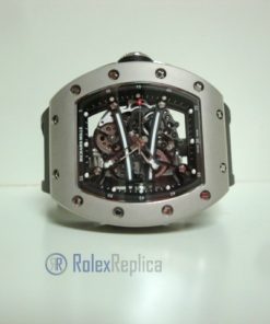 Alternative view of richard mille replica RM038 bubba watson skeletron titanium limited edition strip rubber-b