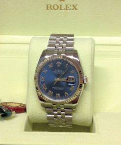 Alternative view of Rolex replica Datejust 116234 36mm Blue Roman orologio copia