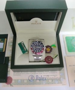 Alternative view of rolex replica GMT master II oro bianco blue dial 116719BLRO basilea MY2018