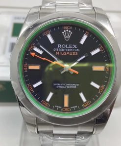 Alternative view of REPLICA ROLEX MILGAUSS 116400GV 904L STEEL CASE WITH SUPER CLONE 3131 MOVEMENT