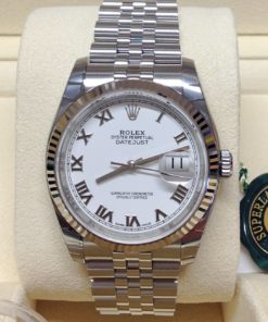Alternative view of Rolex replica datejust 116234 36mm white roman clone movement